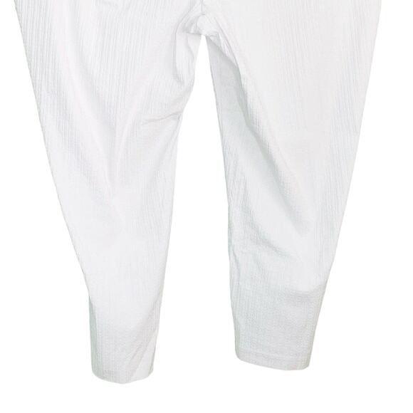 Ashley Stewart Pants Size 28 White Seersucker Ankle Length Pants New - Picture 9 of 10